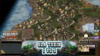 Command & Conquer: Generals - Shockwave - Gla Toxin 1 vs 7 Hard Generals Gameplay