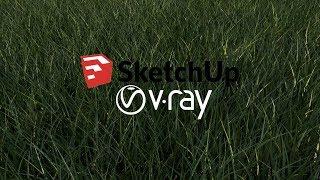 Sketchup V-Ray 3,4 Fur Grass Tutorial.