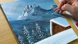 Winter Scenery Painting / Acrylic Painting / STEP by STEP