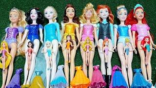 Rainbow Disney Princess Doll Mattel and Original Dolls ~ DIY Miniature Dress Satisfying Dolls ASMR