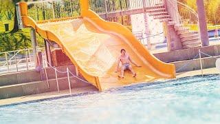 Orange Kids Slide at Freibad Sonnenberg Herisau | Breitrutsche