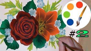 How to paint a Rose and a Lily, part 2, irishkalia