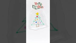 Draw Christmas tree but in water kids easy drawing #kids #easydrawing #christmas #merrychristmas