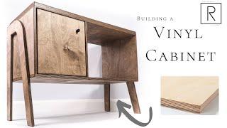 BUILDING A MID CENTURY MODERN  VINYL CABINET / Birch Plywood Furniture