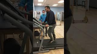 Amputee first time on treadmill