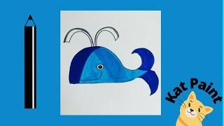 Как нарисовать кита/ How to draw a whale