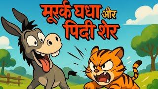 मूर्ख गधा और पिद्दी शेर |foolish donkey and tiny tiger|hindi kahani|moral story|fairy tales