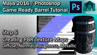 #6 Creating PBR Texture Maps in Photoshop - Maya High Poly to Low Poly Tutorial