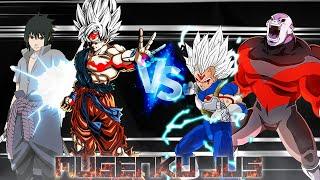 Goku Omni God & Sasuke Indra OP vs Vegeta Omni God & Jiren OP ANIME MUGEN JUS Team Fight