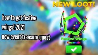 how to get festive wings! in treasure quest event! | all 6 location roblox