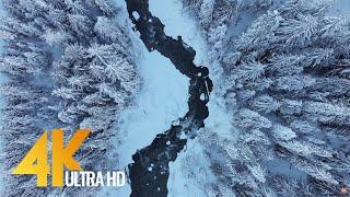 4K Fascinating Aerial Views of Canada - 7 HOURS Wintertime Ambient Drone Film - Part #2