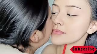 Japanese Lesbian Couples A Tale of Love Romantic Japanese Tongue Kiss Moments.