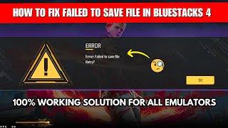 Bluestacks Not Saving Files Error Free Fire - 100% Working Solution - Bluestacks Free Fire Error Fix