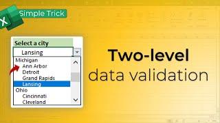 Two-level data validation in Excel - Simple trick