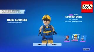 how to unlock LEGO explorer emily skin for free in fortnite