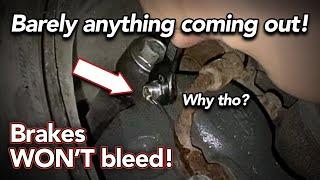 Brakes won't bleed - Weak stream of brake fluid - Removing air pocket from ABS module - FIXED!