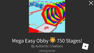 НОВОЕ ОБНОВЛЕНИЕ в MEGA EASY OBBY 750 . Супер лёгкий паркур 750 уровней. Roblox!  NEW  UPDATE!