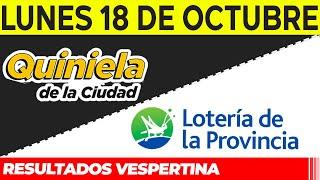 Resultados Quinielas Vespertinas de la Ciudad y Buenos Aires, Lunes 18 de Octubre