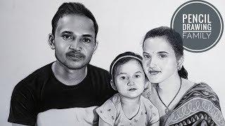 Pencil drawing FAMILY by Pawan Nath ART