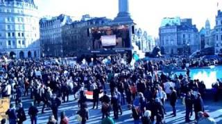 Trafalgar square Egyptians celebrate to Bob Marley