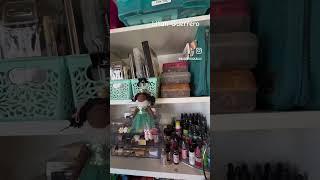 Maximalist Craft Room with Intentional Clutter #craftroom #craftstudio #maximalism #maximalistdecor