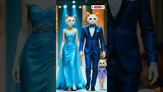 Cute kitten's enjoying with their parents  #cat #cute#family #ai#shorts#youtubeshorts#anmals