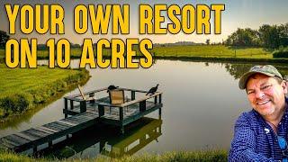 Multigenerational RESORT on just 10 acres | House, Pool, Workshop, Pond