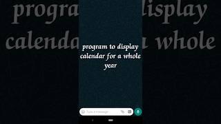 python program to display calendar for a whole year