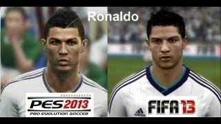 PES 2013 vs FIFA 13 FACE Comparison REAL MADRID