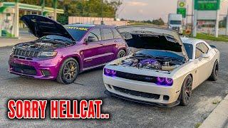 1000 Hp Challenger Hellcat Vs. 1000 Hp Trackhawk Racing!