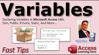 Declaring Variables in Microsoft Access VBA. Dim, Public, Private, Static, TempVars, And More...