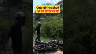 Cute girl crashed  | bike crashed | Bike accident #crashed #shorts #ytshorts