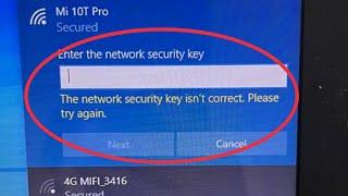 Fix WiFi The network security key isn't correct. Please try again Problem Solve in Window 7,8,10