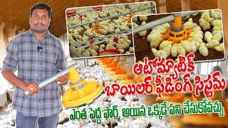 పౌల్ట్రీ ఫార్మ్ ఆటోమేటిక్ ఫీడింగ్ సిస్టమ్ | Automatic Broiler Feeding System | AgriTech Telugu