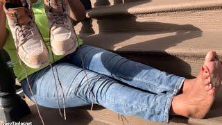 Steamy Construction Worker Feet (Sucking Her Toes?)