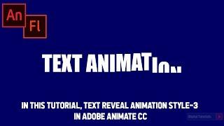 How to Animate Text Reveal (Style-3) Adobe Animate CC Tutorials | Adobe Flash Tutorials