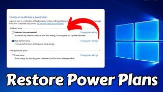 How to Restore Power Plans in Windows 11 (Quick Tutorial)