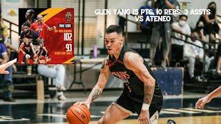 Glen Yang Highlights vs Ateneo || 15 pts 10 rebs 3 assts || Solid game || BAY AREA DRAGONS