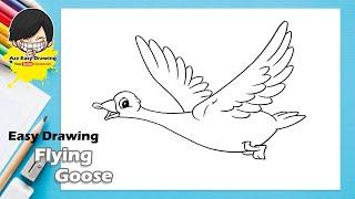 Easy Drawing Flying Goose