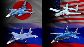 Mitsubishi F2 VS A 10 Thunderbolt VS SU 47 Berkut VS SU 34 Fullback - Modern Warships