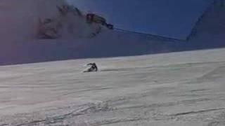extreme carving with big mountain ski