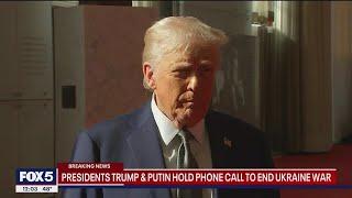 Presidents Trump and Putin hold phone call to end Ukraine War