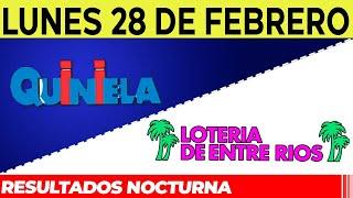 Resultados Quinielas nocturnas de Córdoba y Entre Ríos, Lunes 28 de Febrero