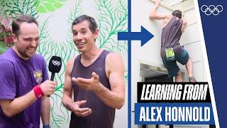 Rock climber Alex Honnold teaches YouTuber Loïc Suberville how to climb 