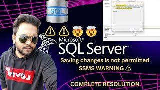 Saving changes is not permitted || SSMS Warning(error) resolved ||Update GUI #sqlserver #sql #error