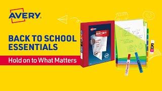 Hold onto what Matters: Back to School Essentials by Avery