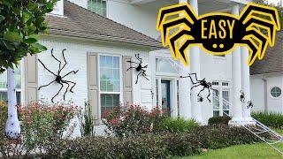 Easy Giant Spider Halloween Decorations - My New Favorite DIY Outdoor Halloween Theme