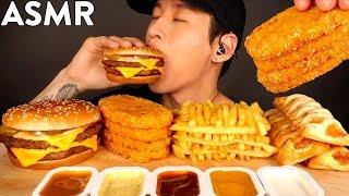 ASMR DOUBLE CHEESEBURGER, HASH BROWNS, FRIES & APPLE PIES MUKBANG (No Talking) EATING SOUNDS