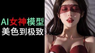 AI女神模型，诱惑与美到极致，尤其是性感蕾丝眼罩 | 保姆级教会你使用，涨粉月入6000+宝典 | AI淘金玩法第5集