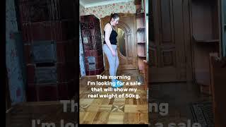 This morning I'm looking for a scale that will show my real weight of 50kg.#jokes #fun #family